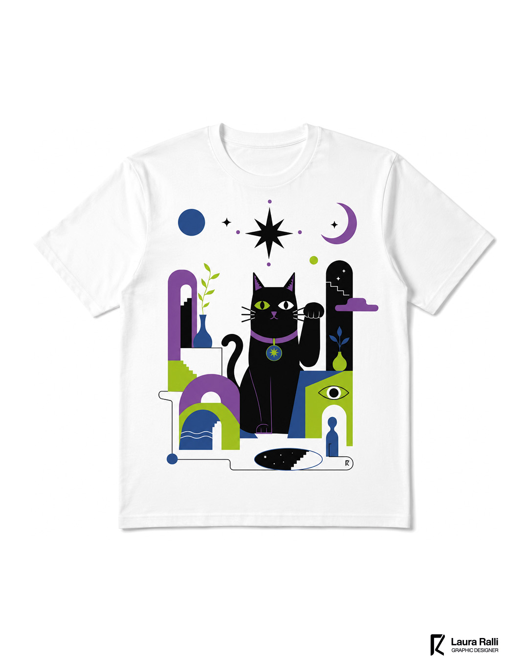 Gatto nero-tshirt